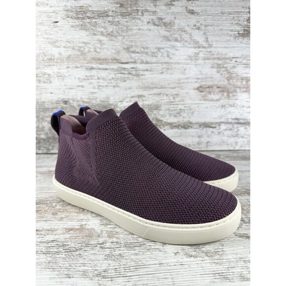 Women's Rothy's The Chelsea Berry Lattice Knit High Top Sneaker Ankle Boots Sz 8 - Picture 1 of 9